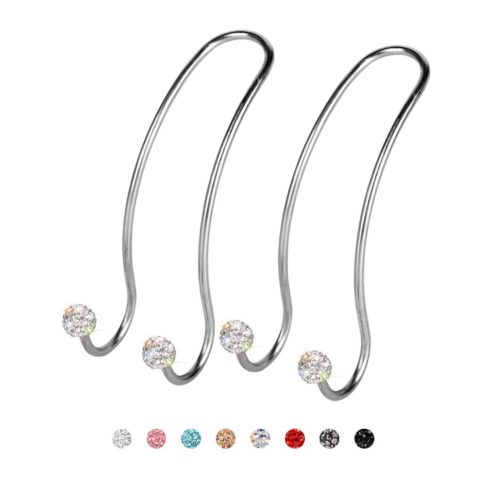SAVORI Auto Hooks Bling Car Hangers Organizer Seat Headrest Hooks Strong and Durable Backseat Hanger Storage Universal for SUV Truck Vehicle 2 Pack (Pink)