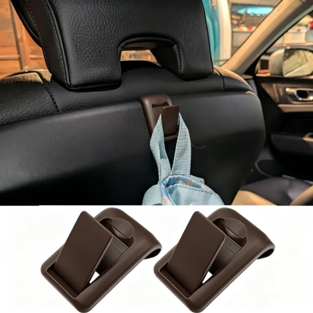 2PCS Car Seat Headrest Hooks for Volvo XC90 XC60 S90 S60 V90 V60 Series Accessories,Upgraded Foldable Hidden Car Seat Back Hooks for Bags Handbags Phones (Black)
