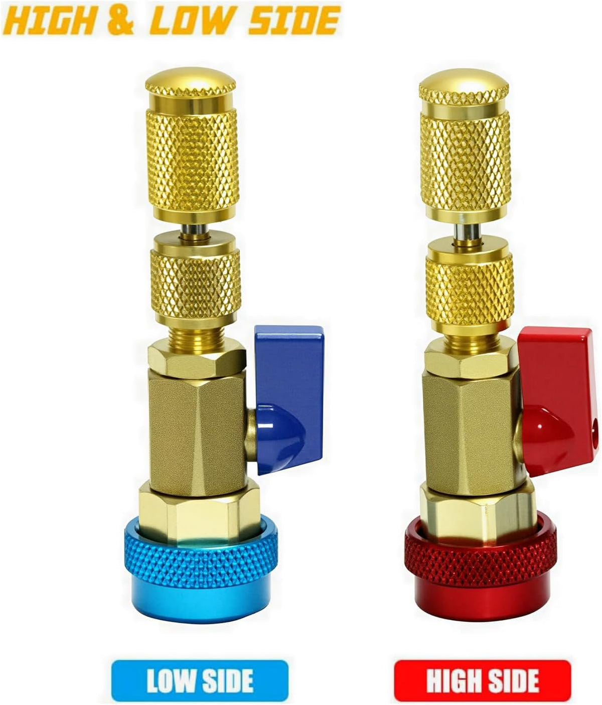 R134A R1234YF Air Condithoning Valve Core Remover Tool, High Low Pressure Valve Core Repair Tool Kit for Automotive Air Condition System, AC Valve Core Removal Tool for Standard JRA and Schrader Valve