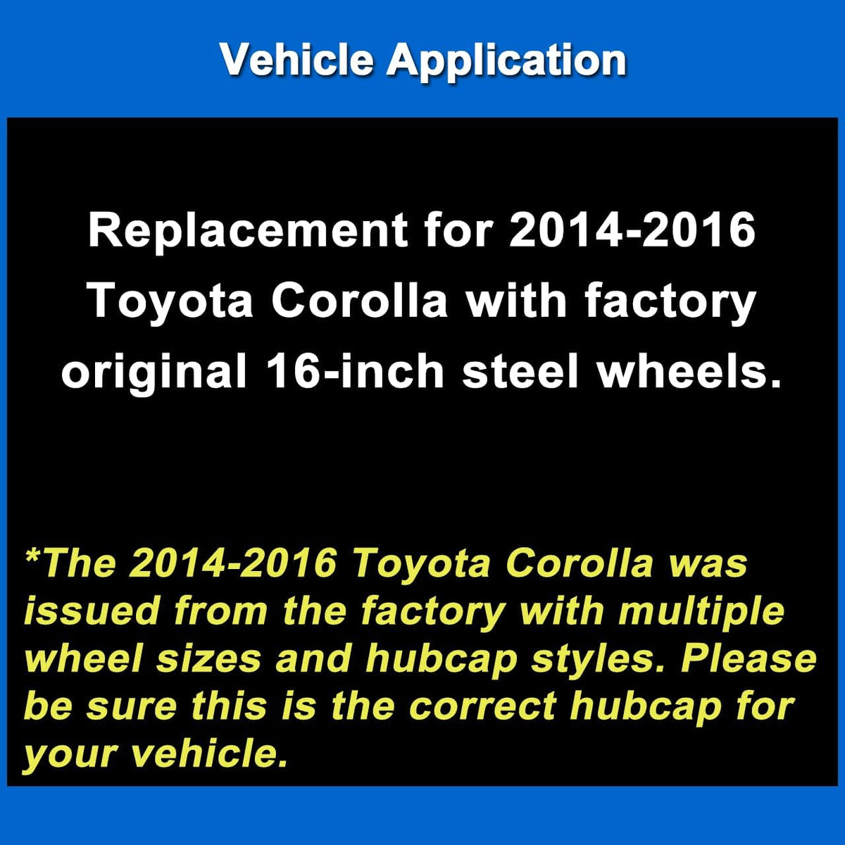 Premium Hubcap Replacement for Toyota Corolla 2014-2016, 16-inch Replica Wheel Cover (1 Piece)