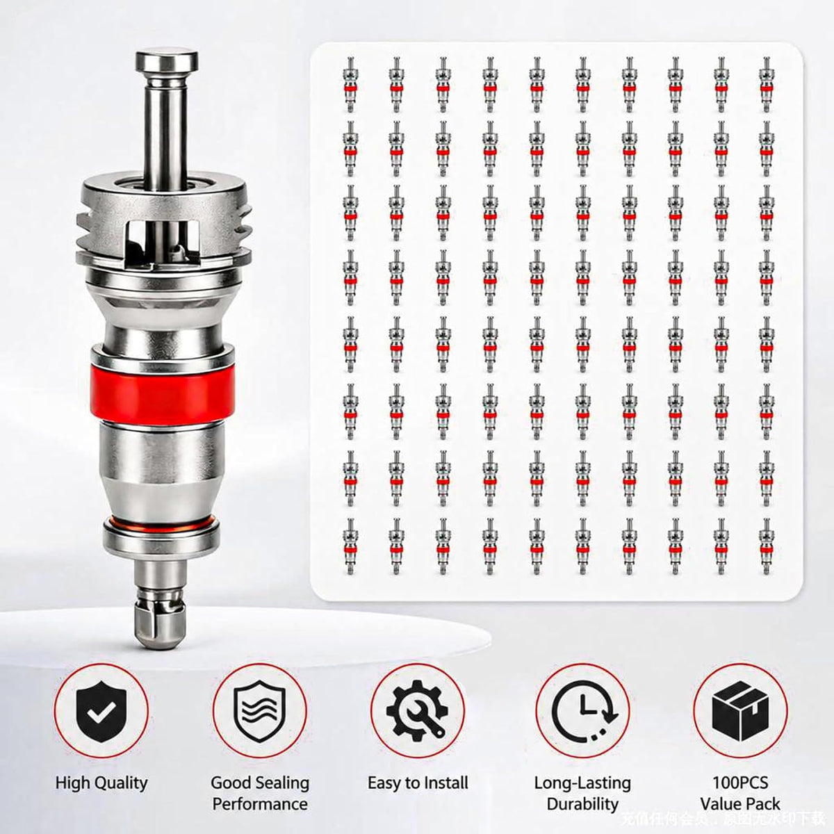 JUSTHERE 100Pcs Premium Tyre Tire Valve Cores, Valve Stem Cores Replacement Kit, Valve Stem Core Part Replacement, Universal for Most Models of Cars, Trucks, Motorcycles and Bicycles