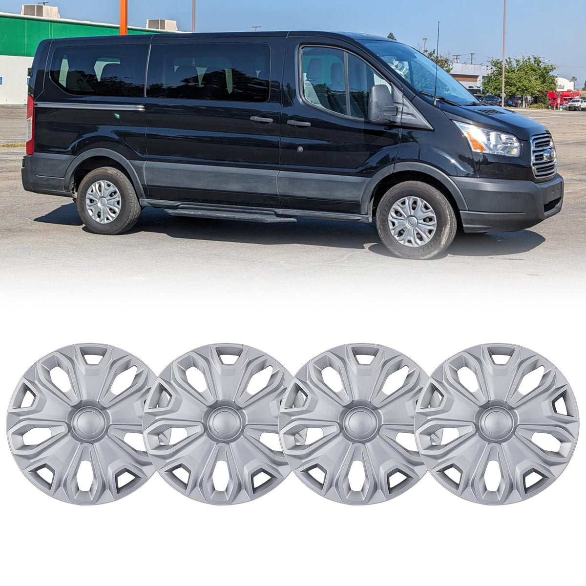 Hubcap Wheel Covers for 2015-2026 Ford Transit 150 250 350 350HD Sliver