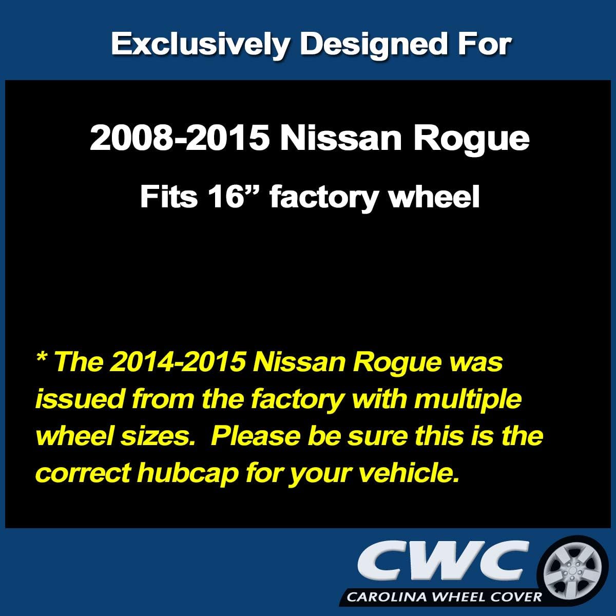 Premium Replica Hubcap Replacement for Nissan Rogue 2008-2015, 16-inch Replacement Wheel Cover (1-piece)