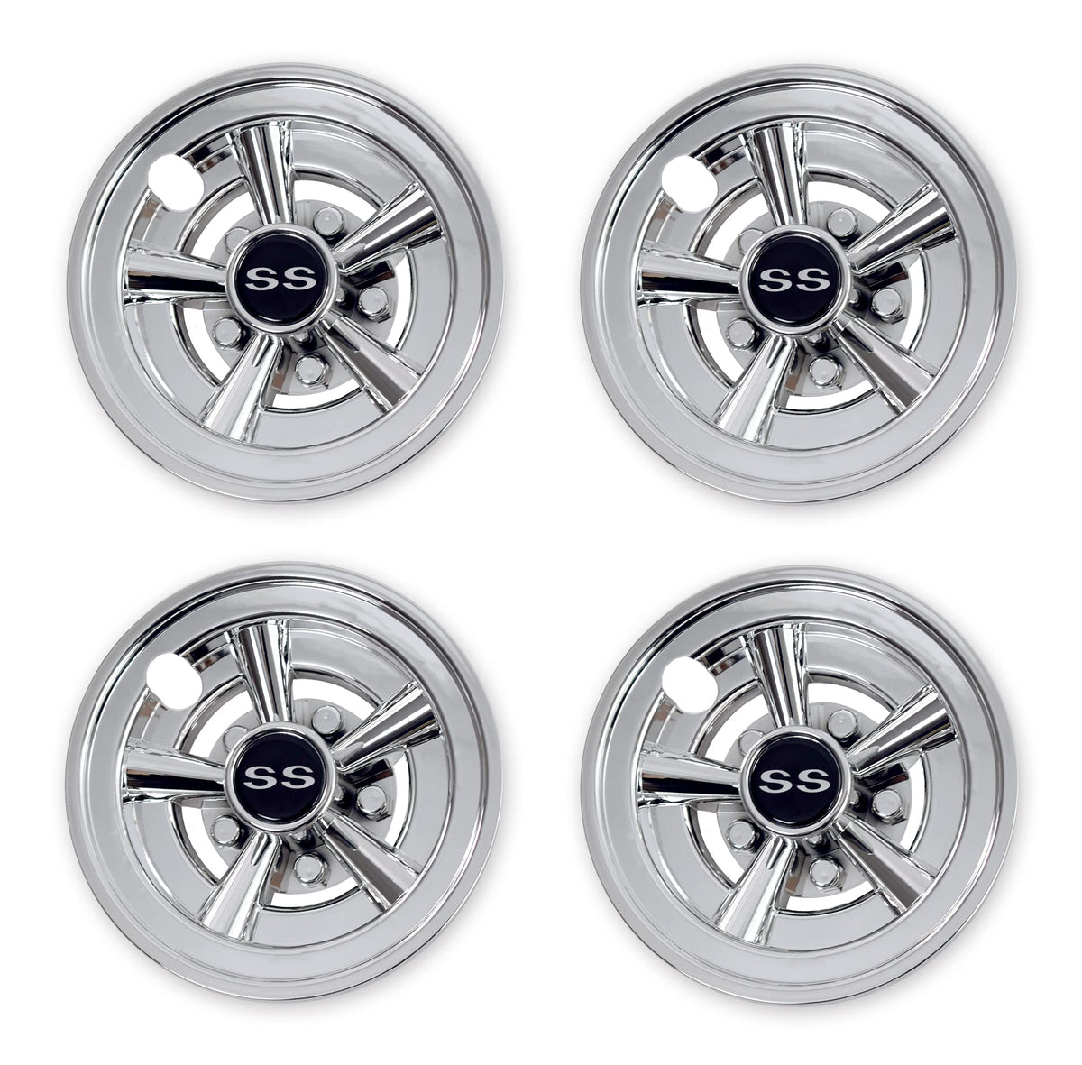 NOKINS Golf Cart 8 inch SS Wheel Covers Hub Caps Set of 4