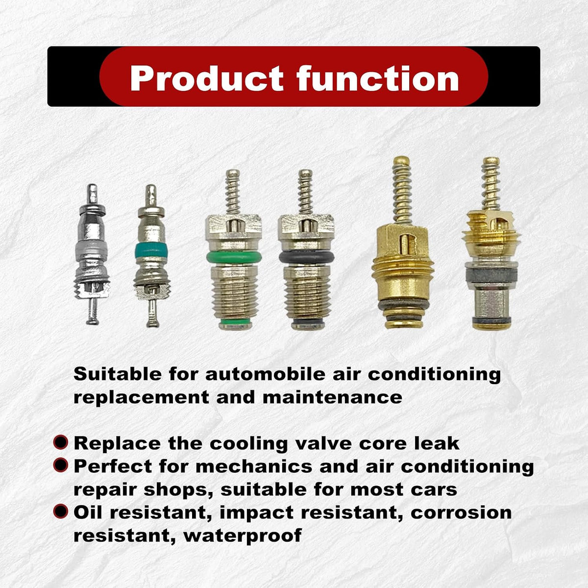 102Pcs Air Conditioning Valve Core Accessories Kit, A/C R12 R134a Refrigeration Tire Valve Stem with Double Head Dual Dismantling Remover Installer Tool Assortment Kit