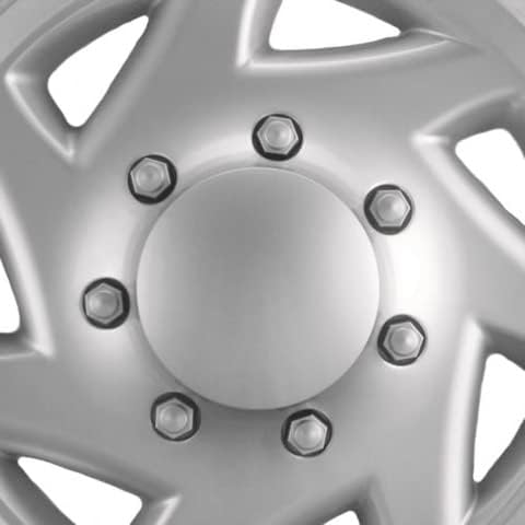 Premium Quality 16" Silver Hubcaps/Wheel Covers fits Ford Van, One-Piece Heavy Duty Construction (Set of 4)