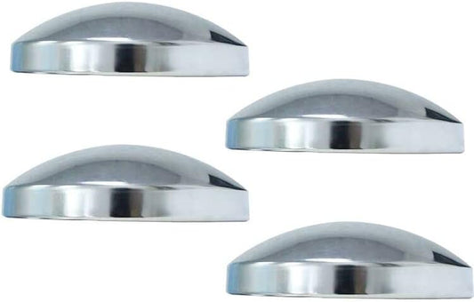 Semi Truck Hub Covers - 4 x Chrome Metal 8" Dome Style Hub Caps Dome Semi Truck Rear Wheel Covers