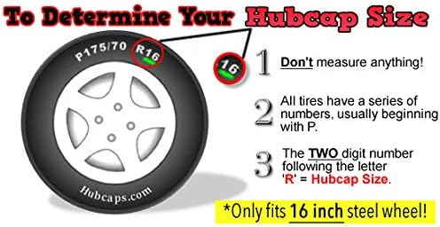 Premium Quality 16" Silver Hubcaps/Wheel Covers fits Ford Van, One-Piece Heavy Duty Construction (Set of 4)