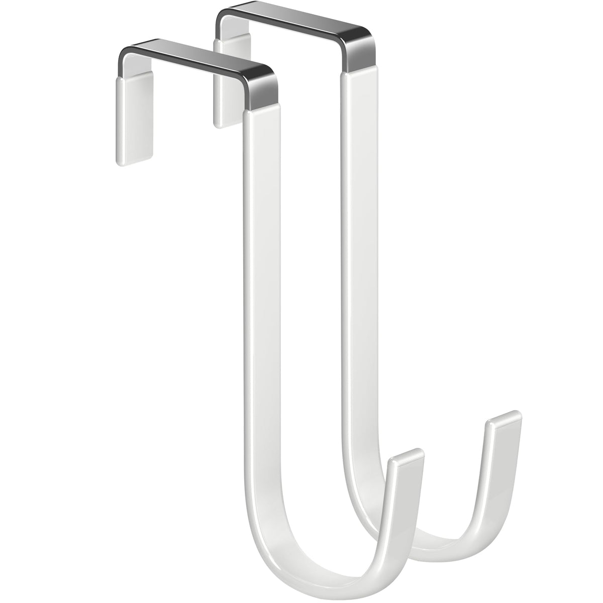 Mars-Rock Single Over Door Steel Hooks 4 Pack Fit 1-3/8" Door 5.5" White