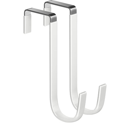 Mars-Rock Single Over Door Steel Hooks 4 Pack Fit 1-3/8" Door 5.5" White