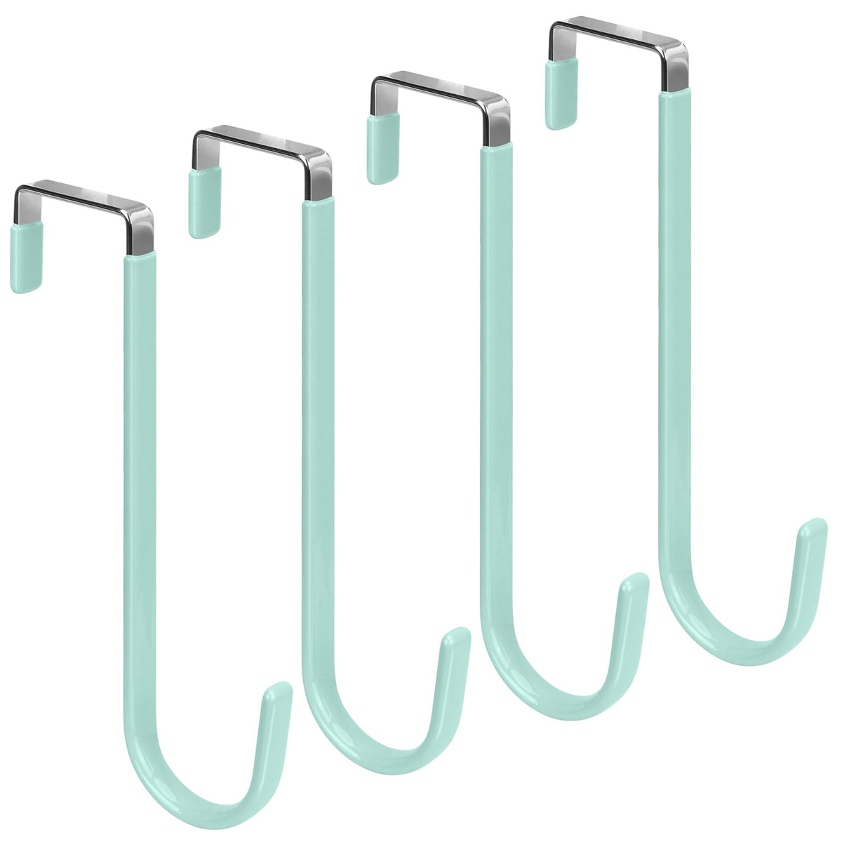 FYY Over the Door Hooks, Single-Hanger 4 Pack, Fits Doors 1 3/8" White