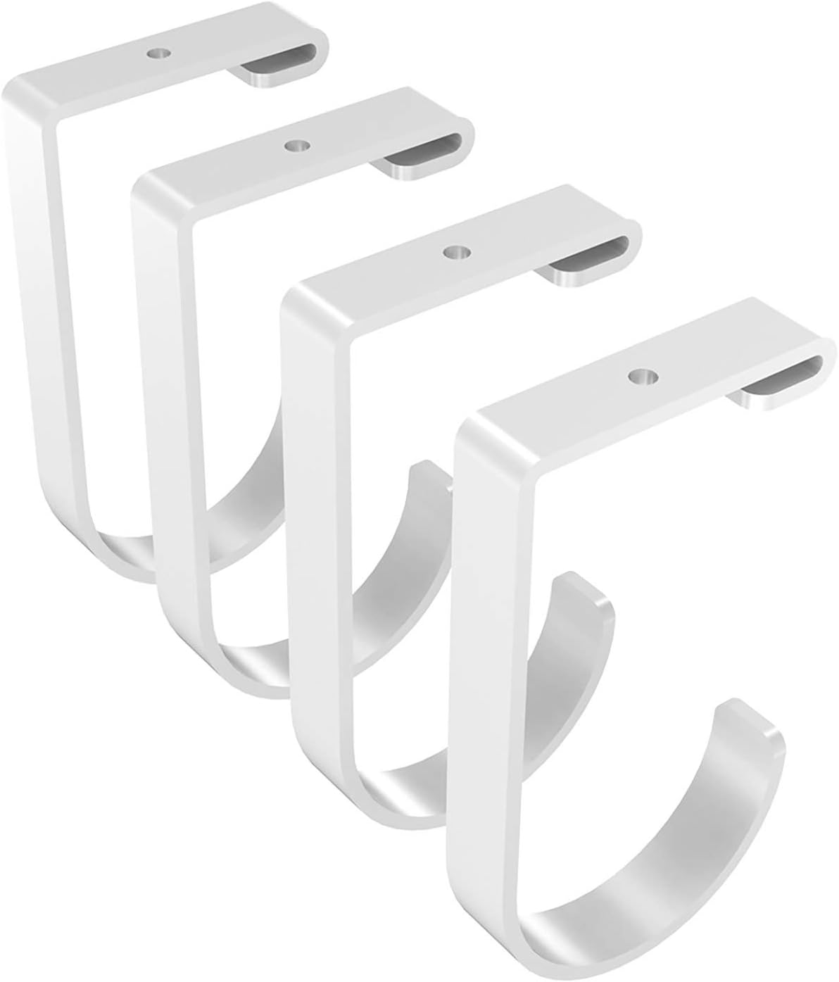 FLEXIMOUNTS 4 Pack Add-On Storage Flat Hooks, White
