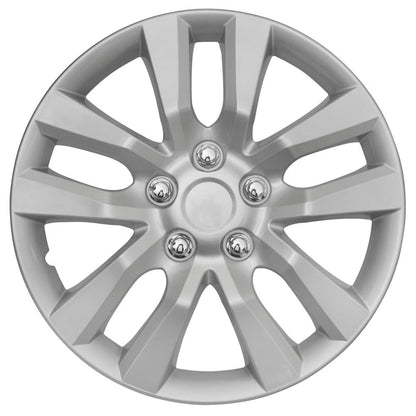 BDK 15 Inch Snap-On Hubcap Wheel Covers (Set of 4), 6-Spoke Original Design