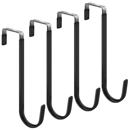 FYY Over the Door Hooks, Single-Hanger 4 Pack, Fits Doors 1 3/8" White