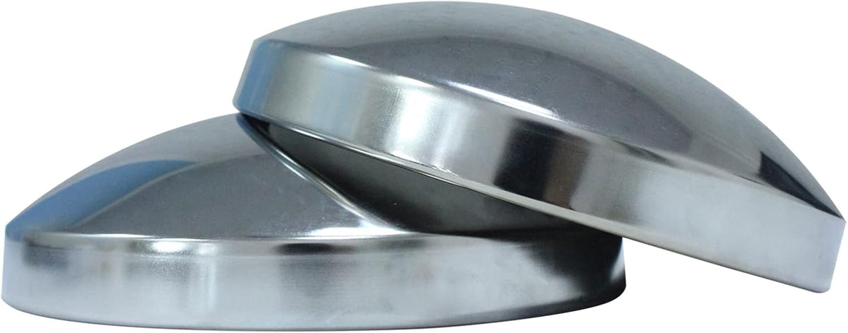 Semi Truck Hub Covers - 4 x Chrome Metal 8" Dome Style Hub Caps Dome Semi Truck Rear Wheel Covers