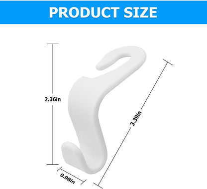 4 Pack Car Seat Headrest Hooks for Vehicle Seats, White
