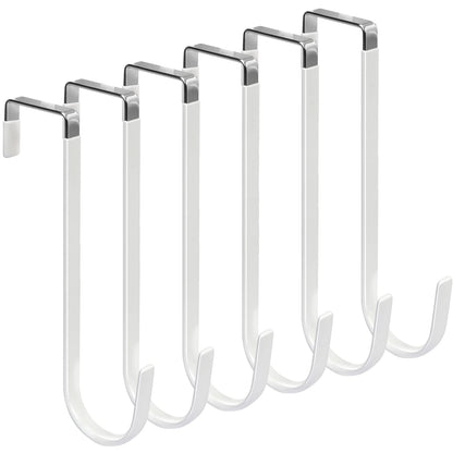 FYY Over the Door Hooks, Single-Hanger 4 Pack, Fits Doors 1 3/8" White