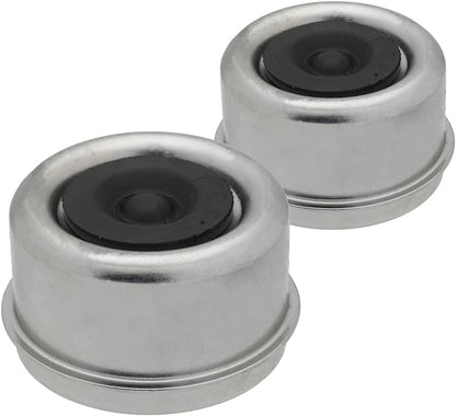 [2-Pack] Dust Cap 2.5" (2.45") - Trailer Axle Wheel Hub and Bearing with Rubber Plug, Replacement E-Z Lube Axle Dust Cover