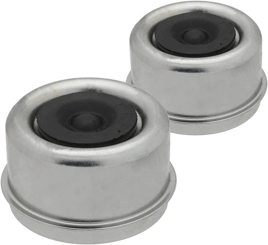 [2-Pack] Dust Cap 2.5" (2.45") - Trailer Axle Wheel Hub and Bearing with Rubber Plug, Replacement E-Z Lube Axle Dust Cover