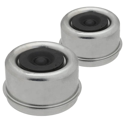 [2-Pack] Dust Cap 2.5" (2.45") - Trailer Axle Wheel Hub and Bearing with Rubber Plug, Replacement E-Z Lube Axle Dust Cover