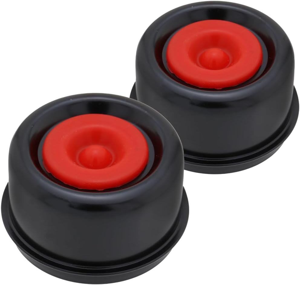 [2-Pack] Dust Cap 2.5" (2.45") - Trailer Axle Wheel Hub and Bearing with Rubber Plug, Replacement E-Z Lube Axle Dust Cover