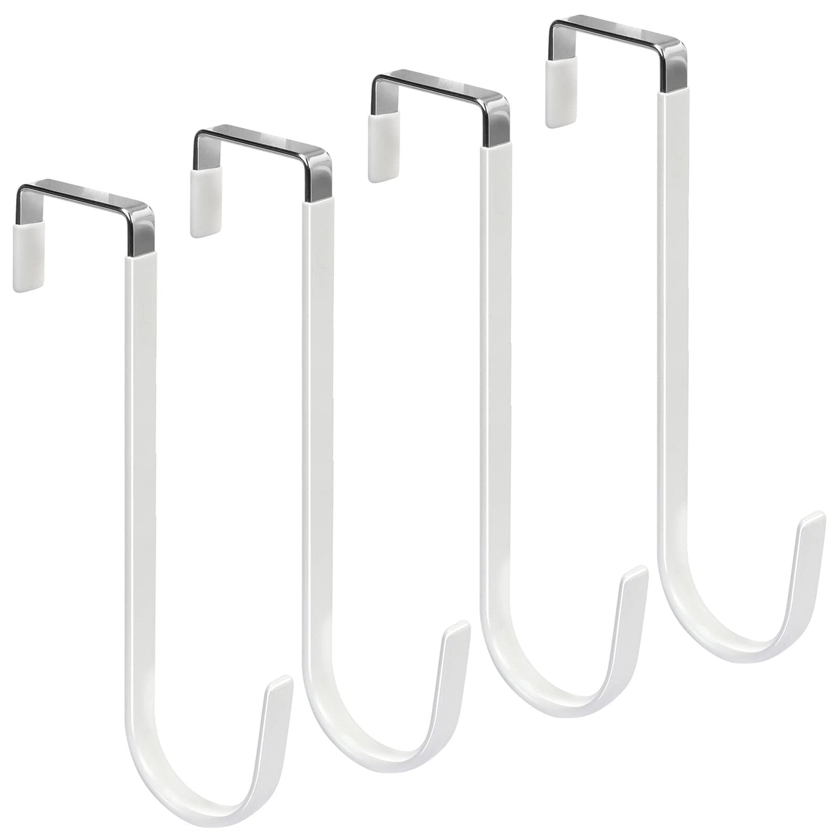 FYY Over the Door Hooks, Single-Hanger 4 Pack, Fits Doors 1 3/8" White
