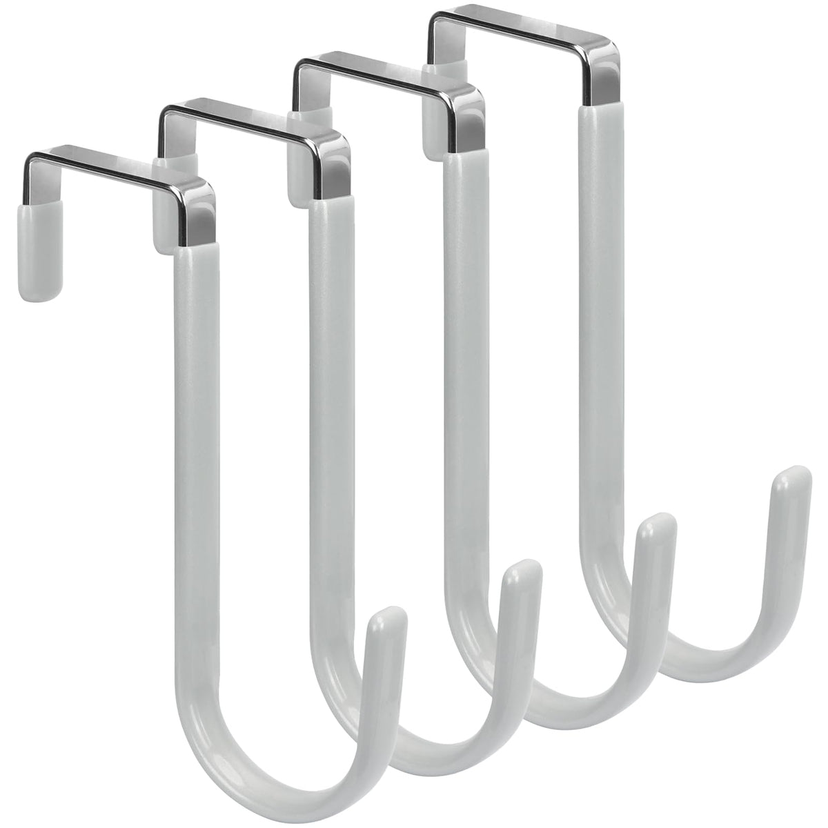 FYY Over the Door Hooks, Single-Hanger 4 Pack, Fits Doors 1 3/8" White