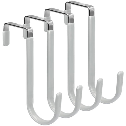 FYY Over the Door Hooks, Single-Hanger 4 Pack, Fits Doors 1 3/8" White