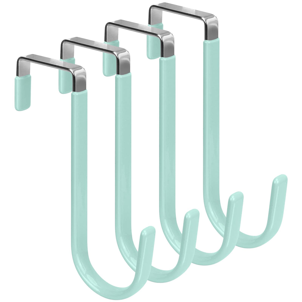 FYY Over the Door Hooks, Single-Hanger 4 Pack, Fits Doors 1 3/8" White