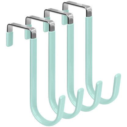 FYY Over the Door Hooks, Single-Hanger 4 Pack, Fits Doors 1 3/8" White