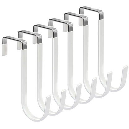 FYY Over the Door Hooks, Single-Hanger 4 Pack, Fits Doors 1 3/8" White