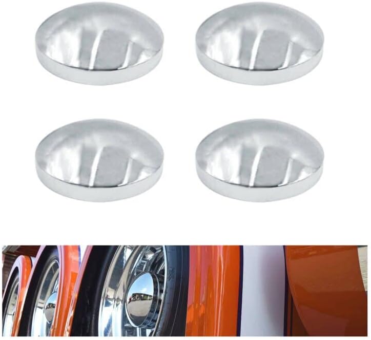 Semi Truck Hub Covers - 4 x Chrome Metal 8" Dome Style Hub Caps Dome Semi Truck Rear Wheel Covers