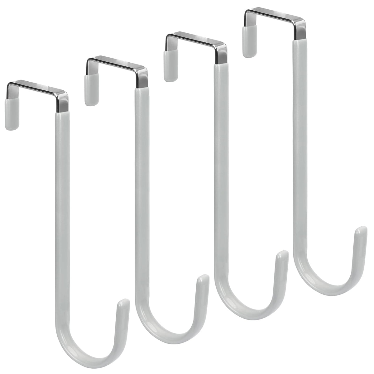 FYY Over the Door Hooks, Single-Hanger 4 Pack, Fits Doors 1 3/8" White