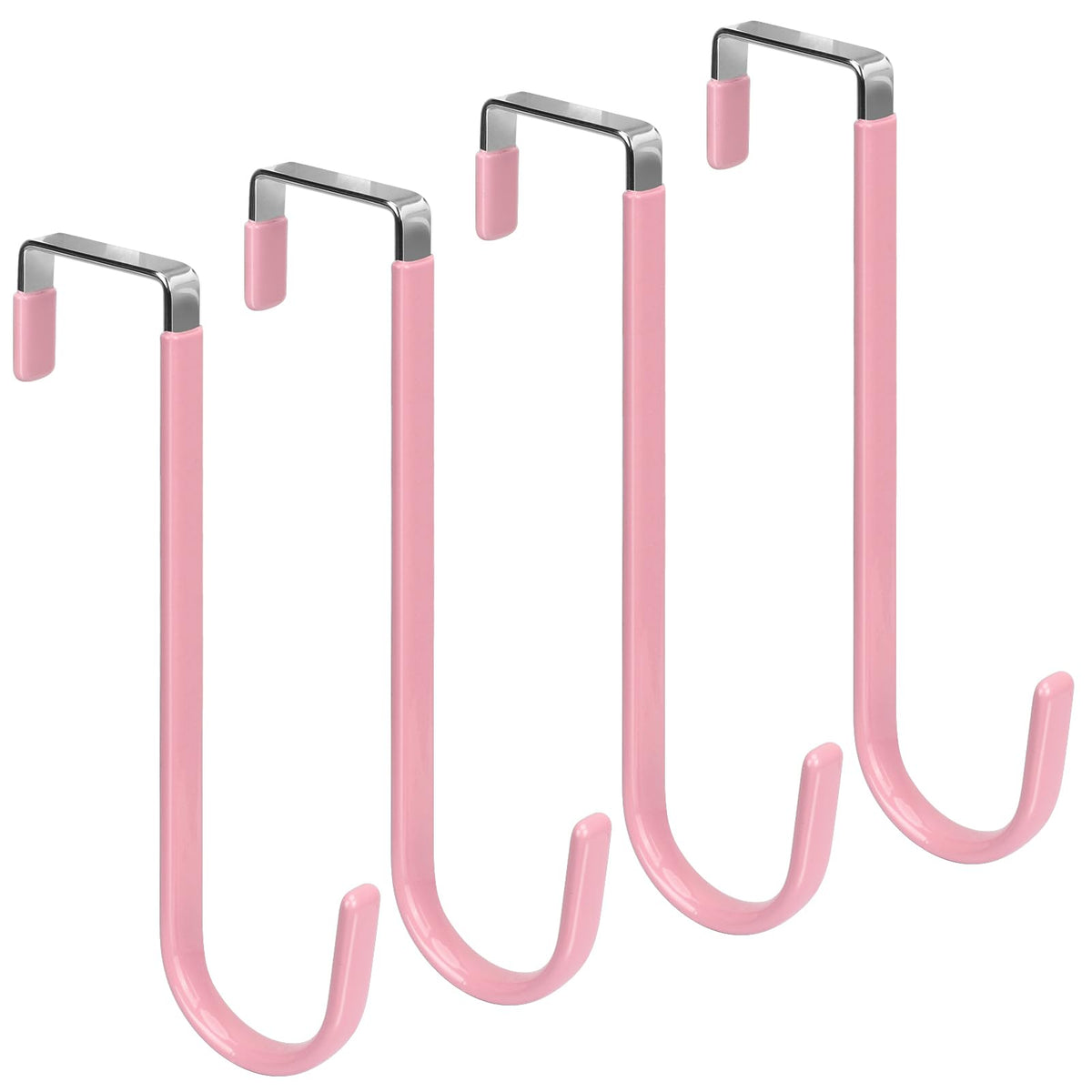 FYY Over the Door Hooks, Single-Hanger 4 Pack, Fits Doors 1 3/8" White