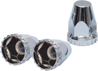 Chrome ABS Front Axle Wheel Cover for Semi Truck Plastic Hub Cover with 33mm Screw-On Lug Nut Covers 2 Front Axle Wheel Covers Hubcap (Standard Front)