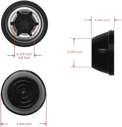 Hub Cap Replacement Compatible with Most Weber Charcoal Kettle Grills Retainer Cover Genesis Kenmore Part 987101 | Fits 3/8-inch Axles (2-Pack, Black)