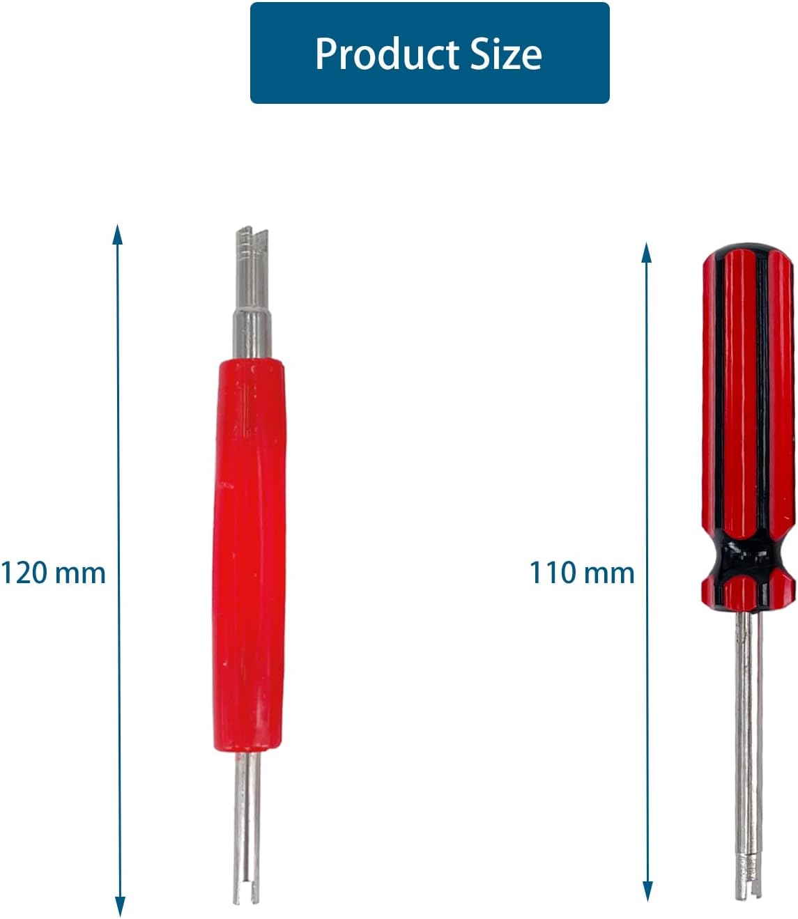 ZUFECY Tire Valve Removal Tool Installation Kit, 4-Way Valve Tool Single/Dual Head Valve Core Remover Tire Repair Stem Tool (6PCS)