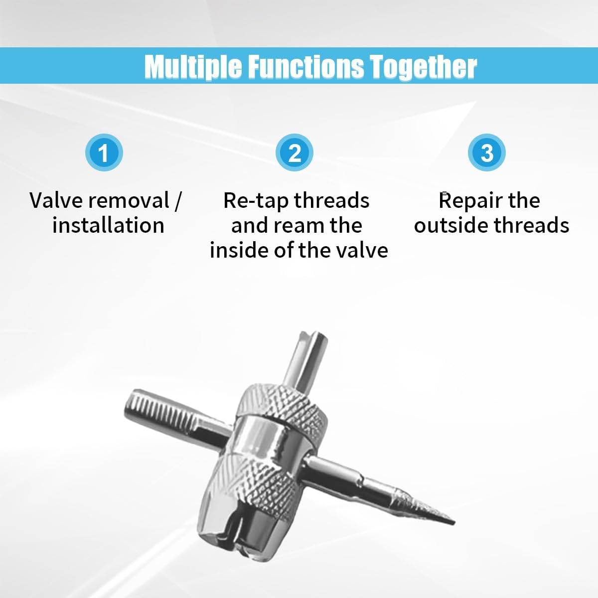 GLSOWEE Tire Valve Stem Puller Installer Tool Kit, 40Pcs Valve Cores & 20Pcs Valve Caps, 2Pcs Single Head Tire Valve Core Remover, 4-Way Valve Tool & Dual Head Puller