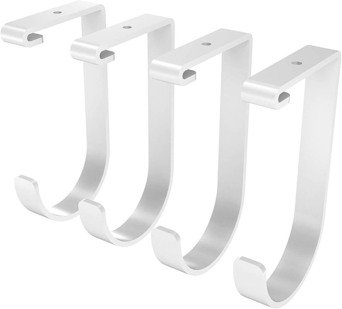 FLEXIMOUNTS 4 Pack Add-On Storage Flat Hooks, White