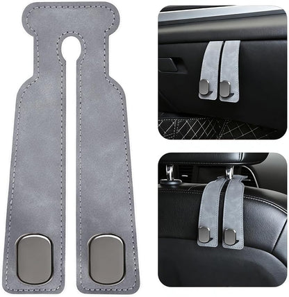 2-Pack Car Hanging Hooks for Car Seat Back & Glove Box, Grey