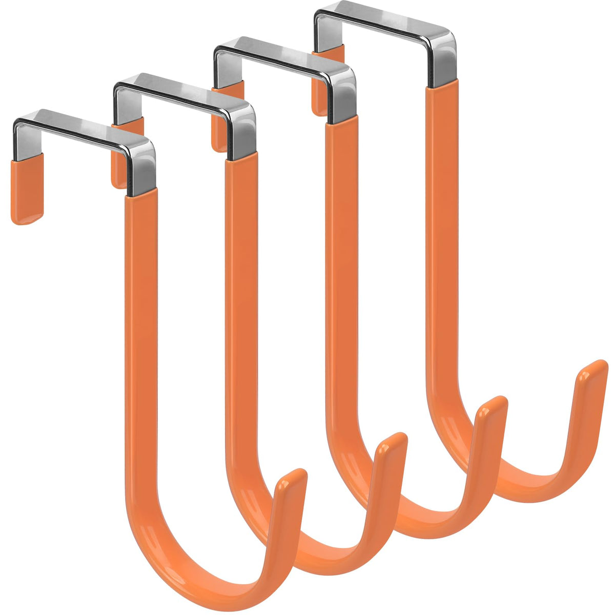 FYY Over the Door Hooks, Single-Hanger 4 Pack, Fits Doors 1 3/8" White