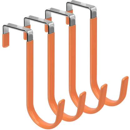FYY Over the Door Hooks, Single-Hanger 4 Pack, Fits Doors 1 3/8" White