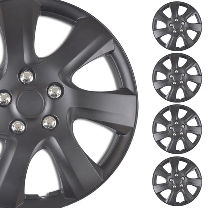 BDK (4-Pack) Premium 16" Wheel Rim Cover Hubcaps OEM Style for Toyota Camry Style Replacement Snap On Car Truck SUV Hub Cap - 16 Inch Set