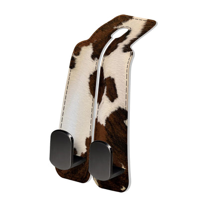 PU Leather Car Seat Hook, Storage Headrest Hanger, Cute Car Backseat Organizer, Car Hooks For Purses and Bags Black Leopard
