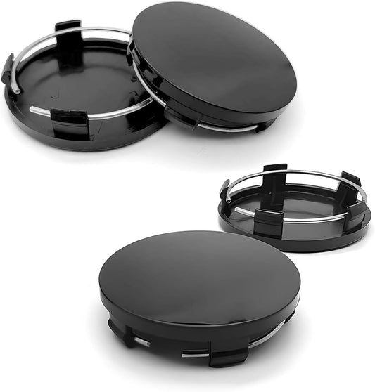 4 PCS Car Wheel Center Caps, 2" x 1.9" x 0.6" Snap-in Wheel Center Hub Cover, Vehicle Rim Hub Cap Replacement Accessories (Black)