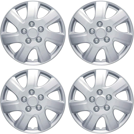 BDK (4-Pack) Premium 16" Wheel Rim Cover Hubcaps OEM Style for Toyota Camry Style Replacement Snap On Car Truck SUV Hub Cap - 16 Inch Set