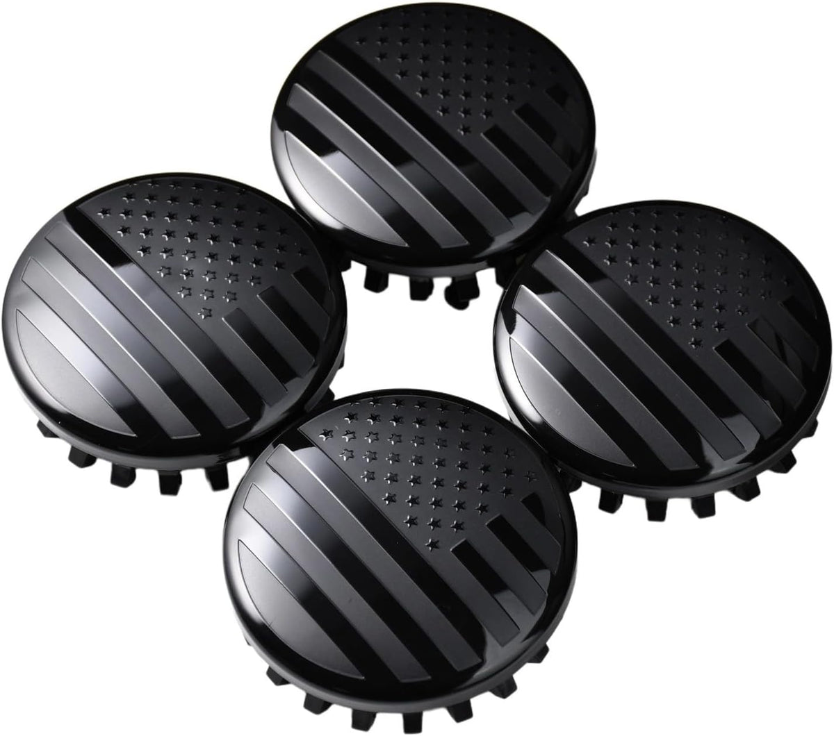 (Set of 4) for Chevrolet 3 1/4 inches=83mm Blackout American USA Flag Wheel Center Caps Covers HubCap fit Most 18"&20"&22" Rims for Suburban Silverado Tahoe & GMC Sierra Yukon Denali 22837060 9596403