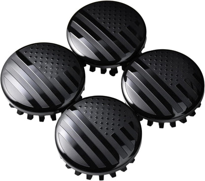 (Set of 4) for Chevrolet 3 1/4 inches=83mm Blackout American USA Flag Wheel Center Caps Covers HubCap fit Most 18"&20"&22" Rims for Suburban Silverado Tahoe & GMC Sierra Yukon Denali 22837060 9596403