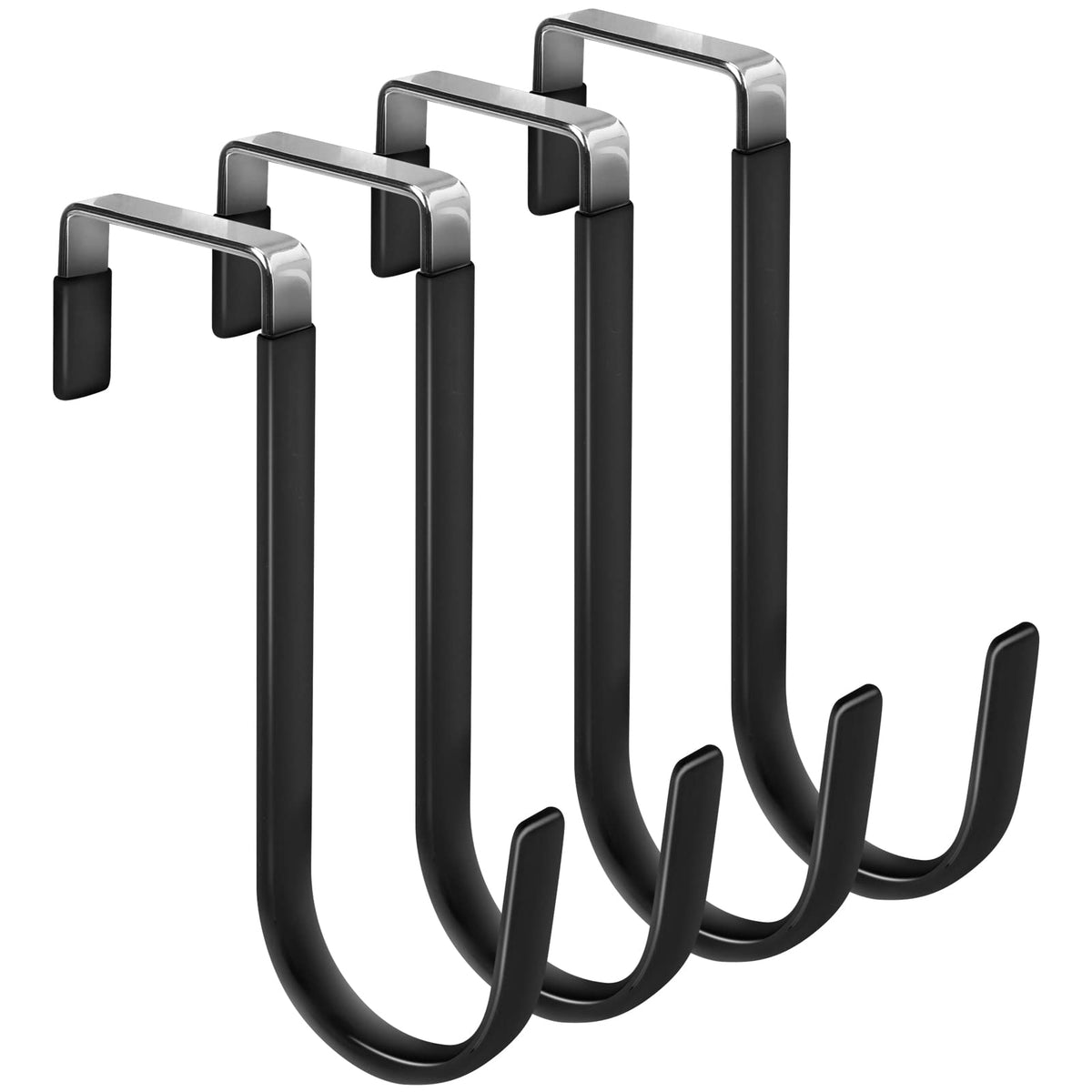 FYY Over the Door Hooks, Single-Hanger 4 Pack, Fits Doors 1 3/8" White