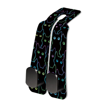 PU Leather Car Seat Hook, Storage Headrest Hanger, Cute Car Backseat Organizer, Car Hooks For Purses and Bags Black Leopard